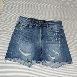 Judy Blue Denim Blue Distressed Women's Shorts size L